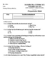 Bài kiểm tra Cuối học kỳ I môn Lịch sử và Địa lí Lớp 4 - Năm học 2020-2021 - Trường Tiểu học Hải Lộc (Có đáp án)